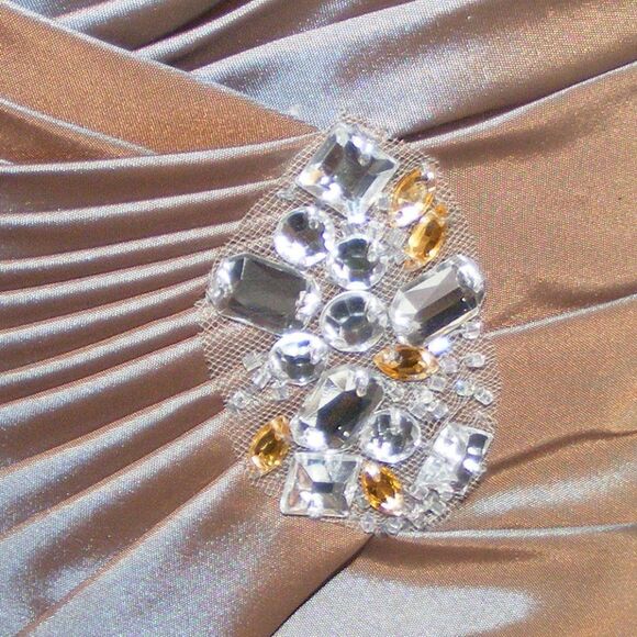 MORI LEE Gown/Dress, 9/10, Colorshift - Green/Brown, Floor/Long - Picture 3 of 16